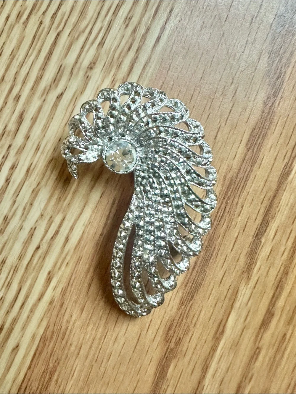 Vintage Silver Signed Sarah Coventry Evening Splendor Rhinestone Brooch 1968